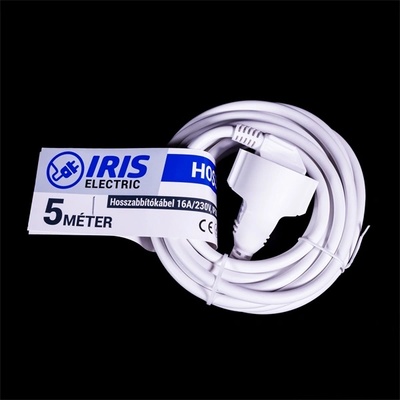 Iris Electric IEEC-5M-16A/230V Удължител 5 m 16A/230V, IP20, бял (IEEC-5M-16A/230V)