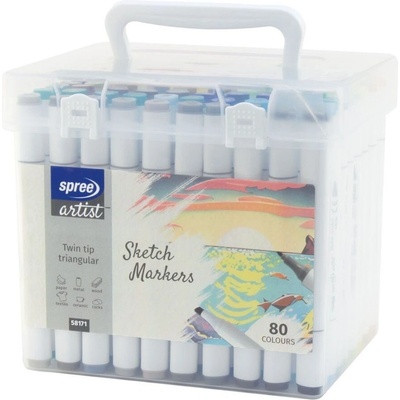 Spree Двувърхи маркери SPREE Art Sketch, 80 цв. PP кутия