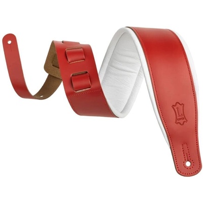 Levy's Amped Leather Red/White Каишка за китара (M26PD-RED-WHT)