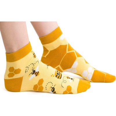 Pánske nerovnaké ponožky Bee Low žltá