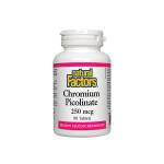 Natural Factors Chromium Picolinate/ Хром Пиколинат 250 mcg х 90 таблетки Natural Factors (1636 NF)