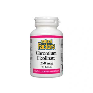 Natural Factors Chromium Picolinate/ Хром Пиколинат 250 mcg х 90 таблетки Natural Factors (1636 NF)