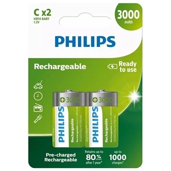 Philips R14B2A300/10 ELEMENTS R14 "C" 3000mAh 2-BLISTER (R14B2A300/10)