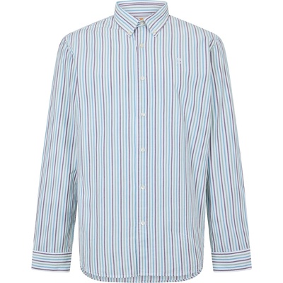 Timberland Риза с дълъг ръкав Timberland Men's Striped Dark Denim Long Sleeve Oxford Shirt - White Yd