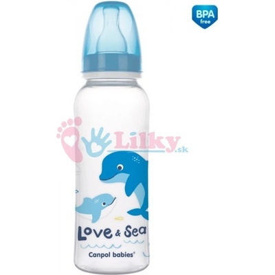 Canpol babies fľaša s potlačou Love&Sea Blue 250 ml