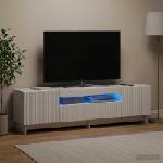 vidaXL LED телевизионен кабинет EDE 153 x 35 x 43 см Бял гланц (896029)