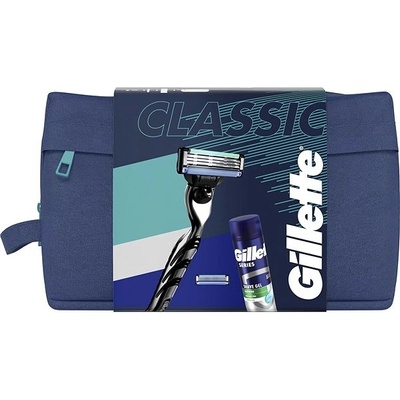 Gillette Mach3 Classic holiaci strojček + gél na holenie 200 ml + taška darčeková sada
