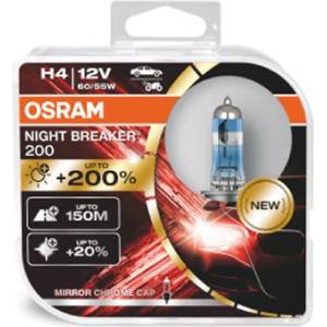 OSRAM Крушка OSRAM H4, 12V, 60/55W, 4000К, 1650lm, 2 броя