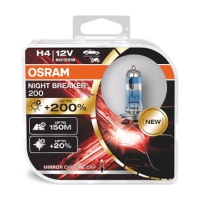 Крушка OSRAM H4, 12V, 60/55W, 4000К, 1650lm, 2 броя