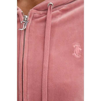 Juicy Couture Суичър Juicy Couture ROBERTSON CLASS в розово с качулка с изчистен дизайн JCAP176EU (JCAP176EU.697)