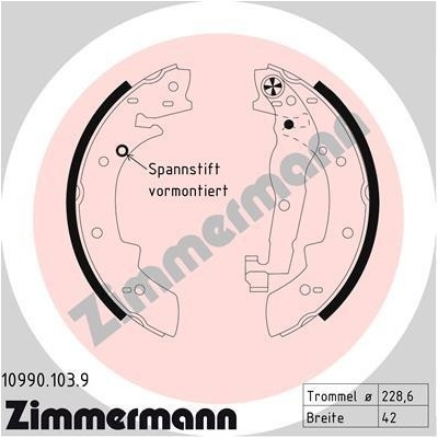 Sada brzdových čeľustí ZIMMERMANN 10990.103.9