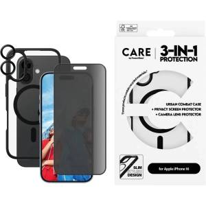 CARE by PanzerGlass Комплект CARE by PanzerGlass за iPhone 16, Bundle Flagship 3in1 Privacy