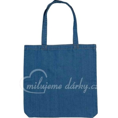 Střední džínová nákupní / plážová taška přes rameno modrý denim