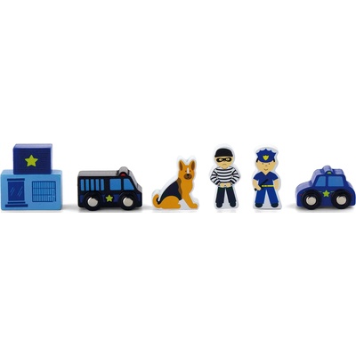 Viga Toys Дървен комплект с фигури Viga Toys - Полицейска станция (50814)