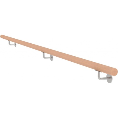 Umakov Drevené madlo BUK a nerezové držiaky, L2500mm WB/M-2500