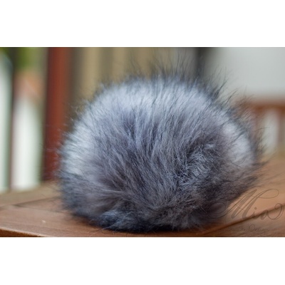 Bambule 20cm středně šedá s černými konečky