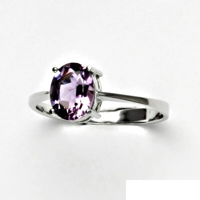 Čištín Zlatý prsten přírodní světlý ametyst bílé i žluté zlato T 1244