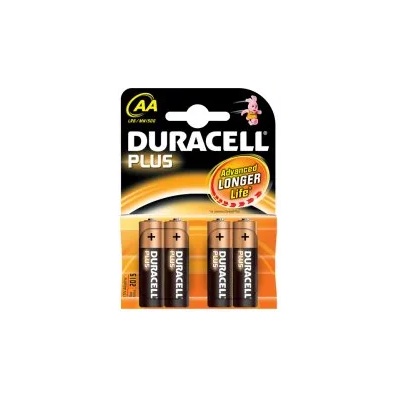 Duracell Батерия алкална Plus AA 4 броя