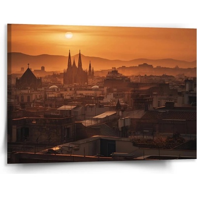 Sablio Obraz Barcelona Night Skyline - 150x110 cm
