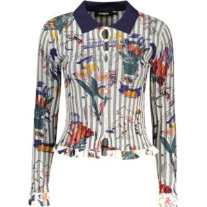 DESIGUAL Дамски пуловер desigual, Размер l, Цвят Бяло (26wwjf30_bi1022)