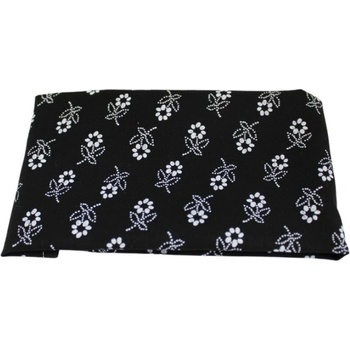 Klukovna kapesníček do saka s bílými kytičkami černý