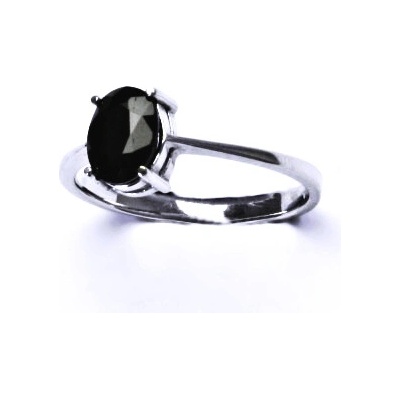 Čištín Zlatý prsten přírodní černý spinel bílé i žluté zlato T 1245