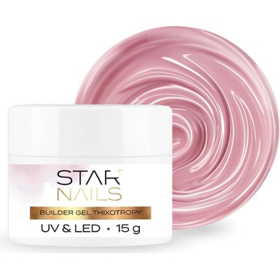 Starnails Uv Led Builder gel Thixotropy stavební tixo gel s tekutou pamětí Nude pink 004 15ml