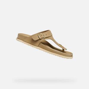 Geox Бежови дамски чехли Geox Sandybett Geox | Bezhov | ЖЕНИ | 36