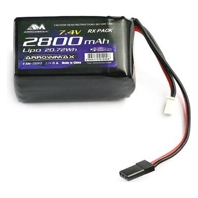 Arrowmax AM Lipo 2800mAh 2S TX/RX 7.4V Hump Pack AM-700913