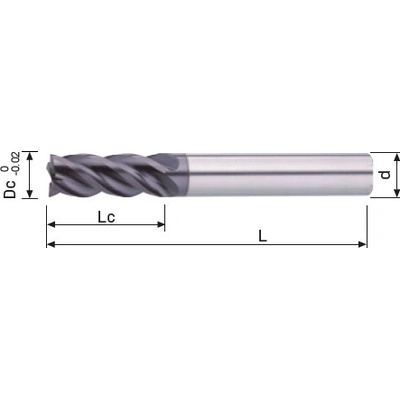 OSL Fréza tvrdokovová 4-břitá 4,00x11x50 stopka 4,0 altixn, 48hrc