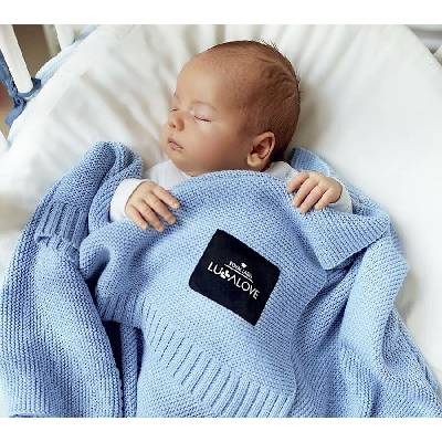 Lullalove velká bambusová dečka Baby blue