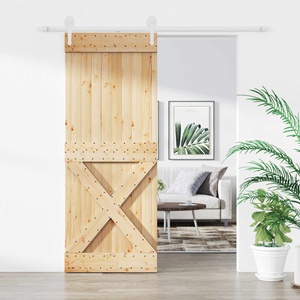vidaXL Преплъзваща се врата Естествено и бяло 90 x 210 cm (3445174)