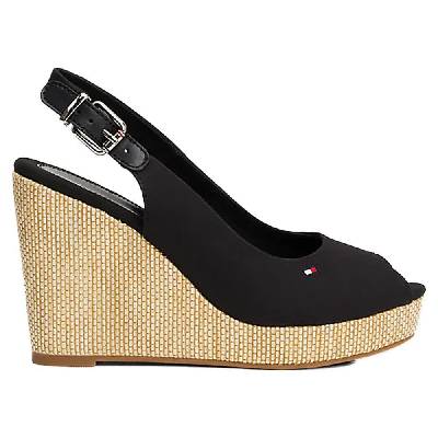 Сандали на платформа Tommy Hilfiger Iconic Elena Sling Back wedge sandals - Black