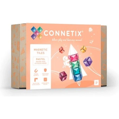 CONNETIX Connetix® Пастелна квадратна опаковка магнитен строителен комплект 40 бр