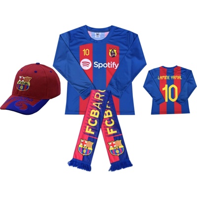 Numberoplus dětské fotbalové tričko s dlouhým rukávem + Fotbalová kšiltovka a šála FC Barcelona Lamine Yama 10 – Zboží Dáma Numberoplus dětské fotbalové tričko s dlouhým rukávem + Fotbalová kšiltovka a šála FC Barcelona Lamine Yama 10 – Zboží Dáma