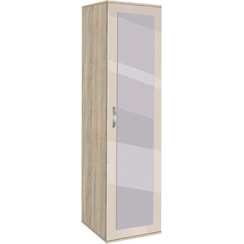 Bogdan Furniture G Еднокрилен гардероб Memo. bg, модел BM-Ava 11 с огледало, ГБ сонома и крем гланц