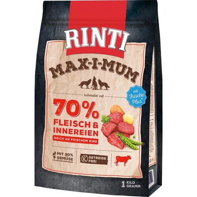 RINTI 1кг Max-i-mum Rinti, суха храна за кучета - с говеждо