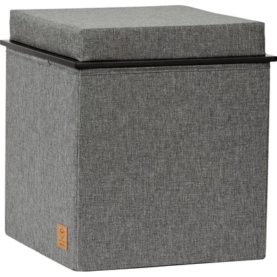 Taburet Premium Home, 37 × 37 × 41 cm, MDF, tkanina, šedý 679035