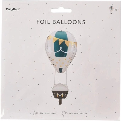 PartyDeco Fóliový balón 4D Teplovzdušný balón 36 x 110 cm