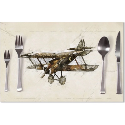 Sablio Prestieranie Historický dvojplošník Vintage 40x30cm