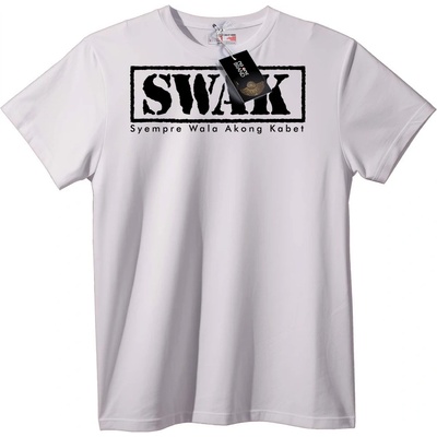 NOONEBRAND Тениска SWAK - Syempre Wala Akong Kabel - 2XL, White