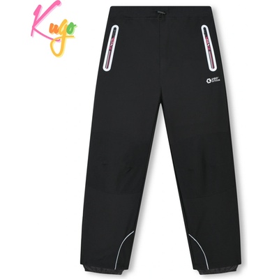 Kugo HK3119 dívčí softshellové kalhoty růžové zipy černá