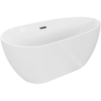 Mexen Eos свободностояща вана 170 x 75 см, бяла, преливник gun metal - 52471707500-95 (52471707500-95)