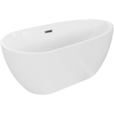 Mexen Eos свободностояща вана 170 x 75 см, бяла, преливник gun metal - 52471707500-95 (52471707500-95)