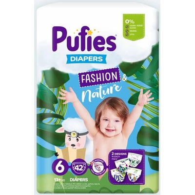 pufies Бебешки пелени Pufies Sensitive - Extra Large, размер 6, 42 броя, 13+ kg, Maxi Pack (23145)