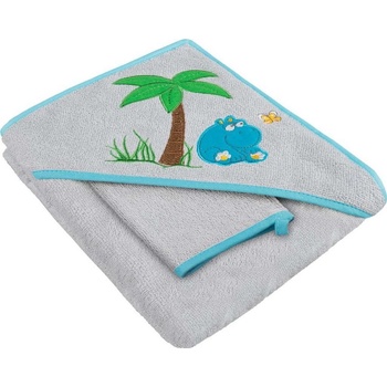 AKUKU Detská osuška 80x80 tyrkysová so sovou