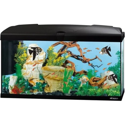 Ferplast Aquarium Capri 80 LED Black - Аквариум с пълно оборудване, филтър и LED осветление - 680 x 31, 5 x h 46, 5 см - 100 литра. , черен