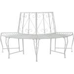 vidaXL Дървесен бенч 4 -местен 160 x 80 x 89 см steel Антично бяло (42029504)