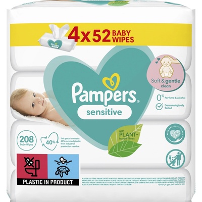 Pampers ubrousky Sensitive 4 x 52 ks – Zboží Dáma