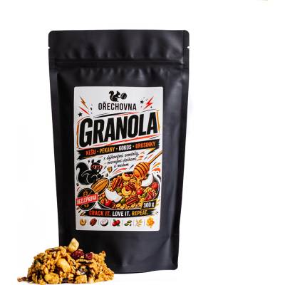 Ořechovna Bezlepková granola s kešu pekany medem a brusinkami 300 g